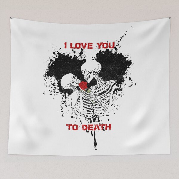 Item preview, Gothic Skeleton Couple Lovers With Red Rose designed and sold by BetOova.