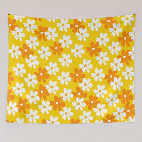 Item preview, Orange and White Floral Pattern designed and sold by Andrew  Hitchen.