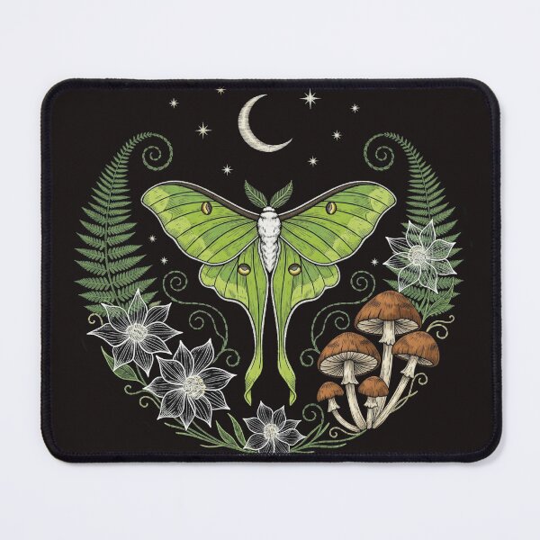 Aperçu de l'œuvre Papillon lune, automne, magie lunaire, champignons, floraison lunaire créée et vendue par MidnightARTing.