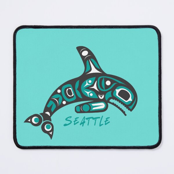 Item preview, PNW Orca - Teal Coastal Salish Design designed and sold by YonderAndBeyond.