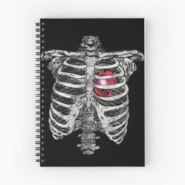 Aperçu de l'œuvre Cœur d'or, cage thoracique, squelette, Saint-Valentin créée et vendue par MidnightARTing.
