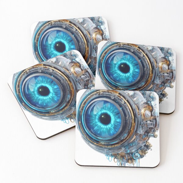 Item preview, Cybernetic Evil Eye - Futuristic Mechanical Nazar Amulet designed and sold by etuvibes.