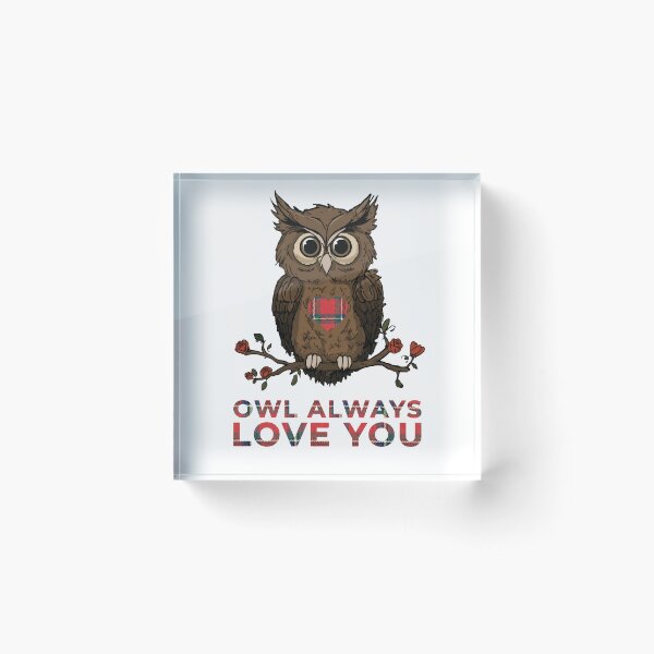 Item preview, Scottish Owl Always Love You Tartan Heart Folk Art Illustration designed and sold by Loom on the Loch.