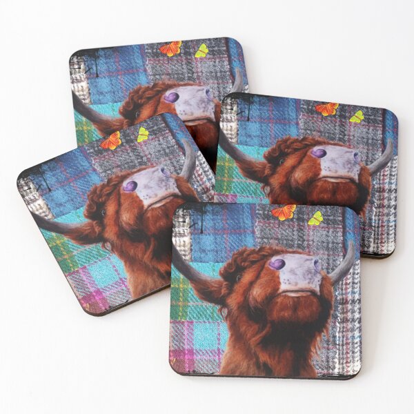 Item preview, Highland cow, catle, nature, scotish tartan, designed and sold by NessArtByEwa.