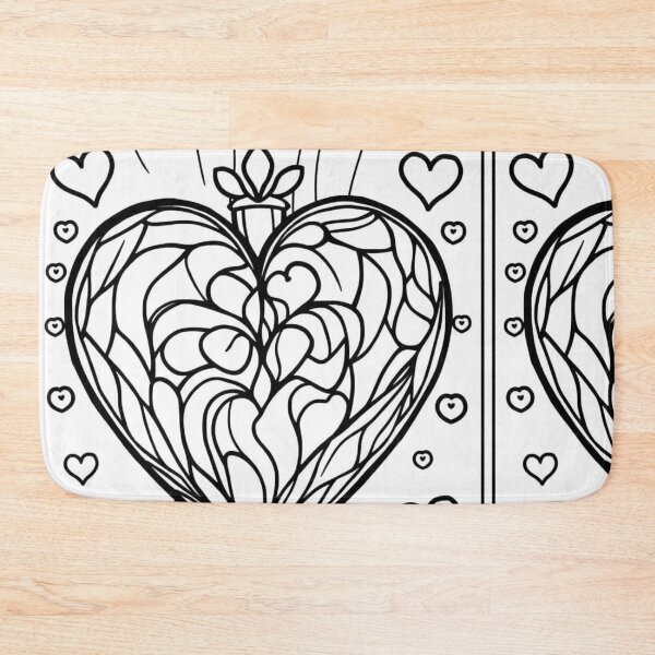 Item preview, Heart Line Art – Black and White Abstract Heart Design designed and sold by Kookyclan.