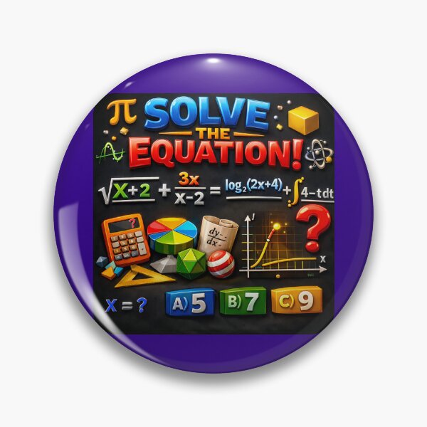 Item preview, Solve the Equation – Hidden Answer Math Art 3D Glossy Typography  designed and sold by AwesomeDigiShop.