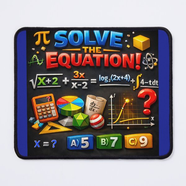 Item preview, Solve the Equation – Hidden Answer Math Art 3D Glossy Typography designed and sold by AwesomeDigiShop.