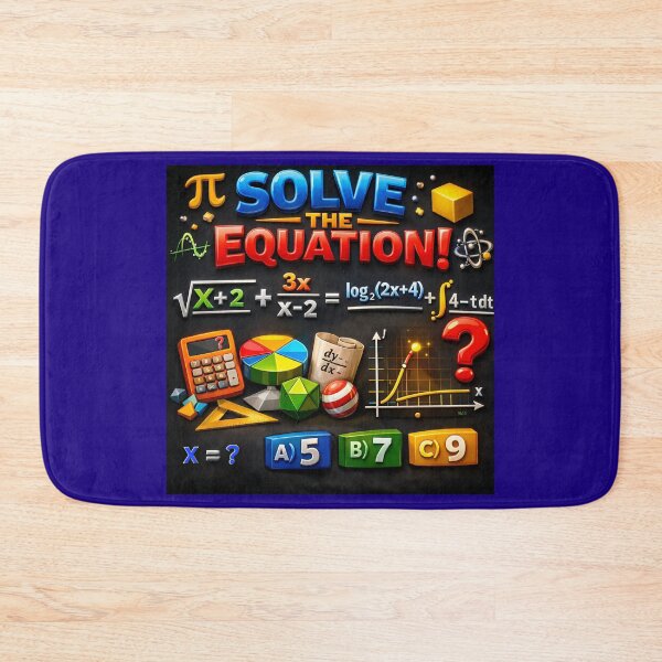 Item preview, Solve the Equation – Hidden Answer Math Art 3D Glossy Typography  designed and sold by AwesomeDigiShop.