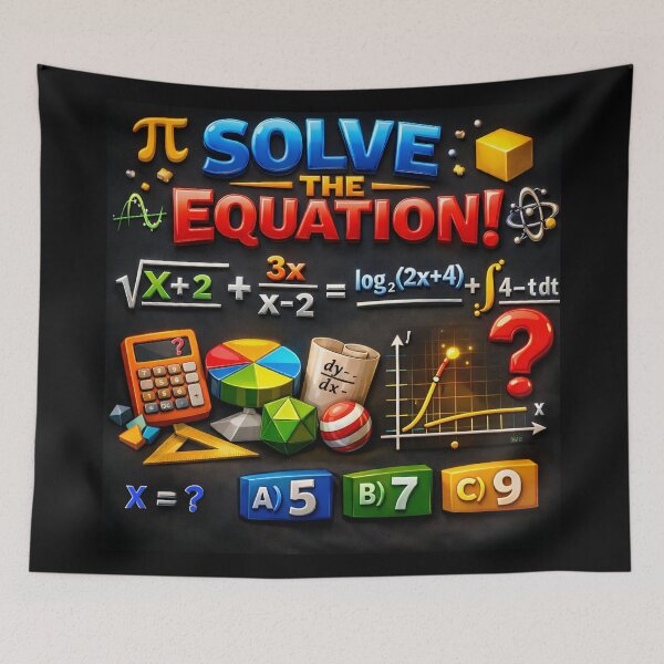 Item preview, Solve the Equation – Hidden Answer Math Art 3D Glossy Typography  designed and sold by AwesomeDigiShop.