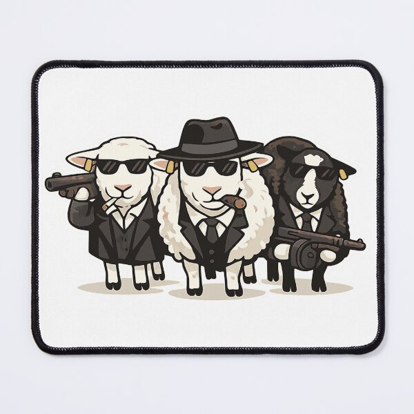 Item preview, Sheep Mafia – Funny Animal Gang Illustration designed and sold by Bruch-Studios.