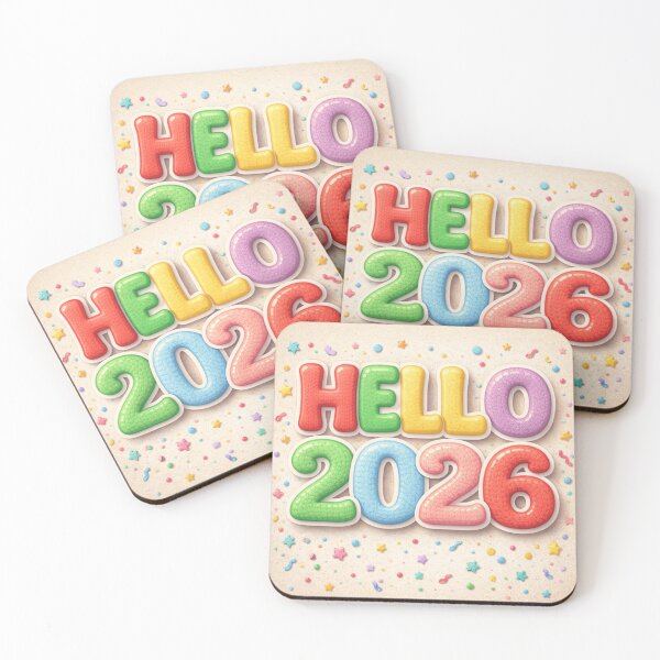 Item preview, Hello 2026 Colorful Bubble Letter New Year Tee designed and sold by POD DYNASTY | Original Print On Demand T-Shirt Graphics.