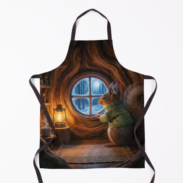 Item preview, Red Squirrel Inside His Cozy Winter Home designed and sold by Tridentulus.