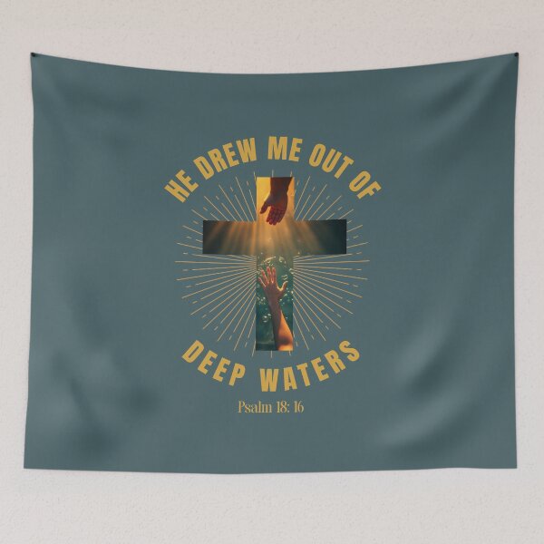 Item preview, He Drew Me Out of Deep Waters Christian designed and sold by Sachie's Studio.