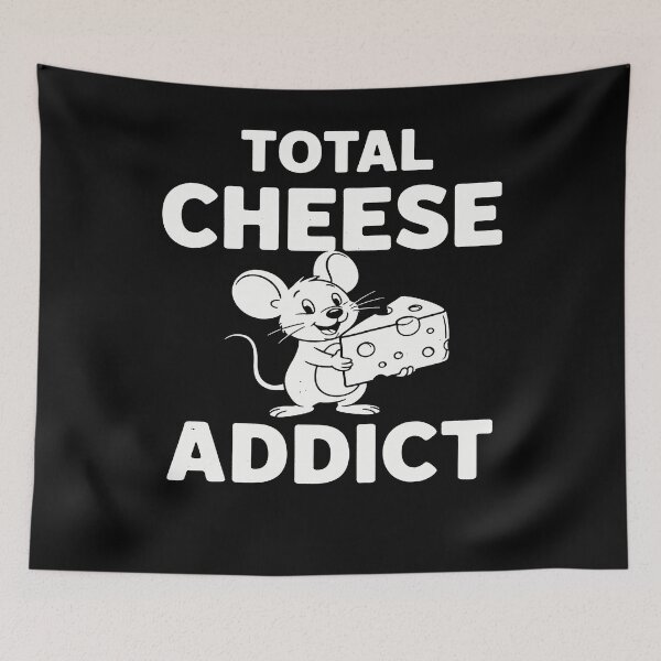 Item preview, Total Cheese Addict - Cute Mouse Eating Swiss Cheese Humor designed and sold by Axivra.