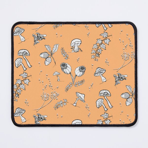 Item preview, Yellow Mushrooms, toadstools, poppy, ivy, dandelions  designed and sold by MidnightARTing.