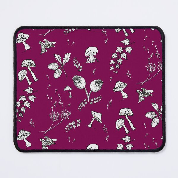 Item preview, Pink Mushrooms, toadstools, poppy, ivy, dandelions  designed and sold by MidnightARTing.
