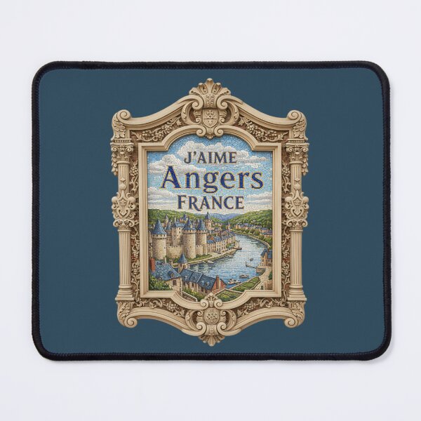 Item preview, J’aime Angers France – Loire Valley Renaissance Mosaic with Carved Stone Frame designed and sold by FrancophileFun.