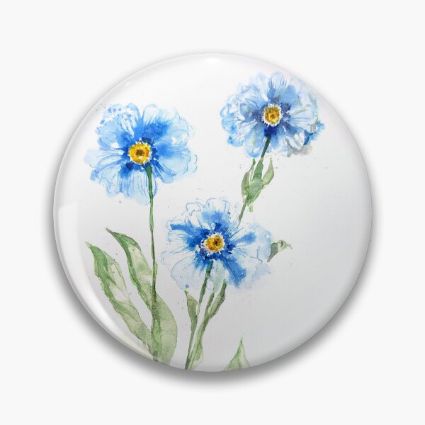 Item preview, Blue Watercolor Flowers designed and sold by Kara Draws.