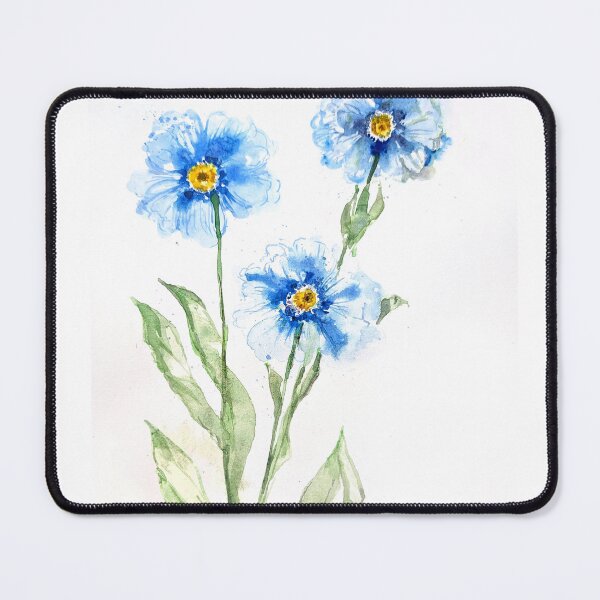Item preview, Blue Watercolor Flowers designed and sold by Kara Draws.