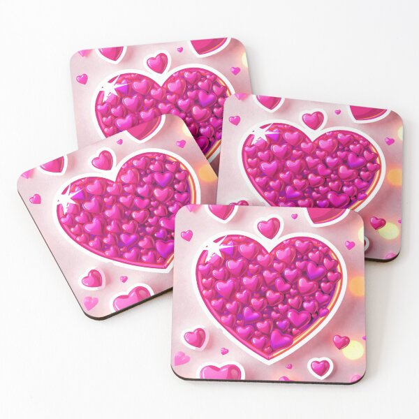 Item preview, Vibrant Pink Hearts Sticker Bomb Art Print designed and sold by MyWittyThings.