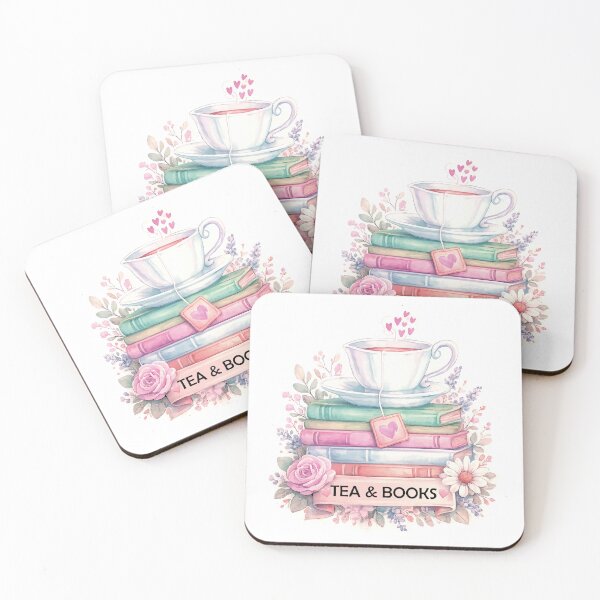 Item preview, Tea and Books Watercolor Floral Aesthetic designed and sold by kadryshop.