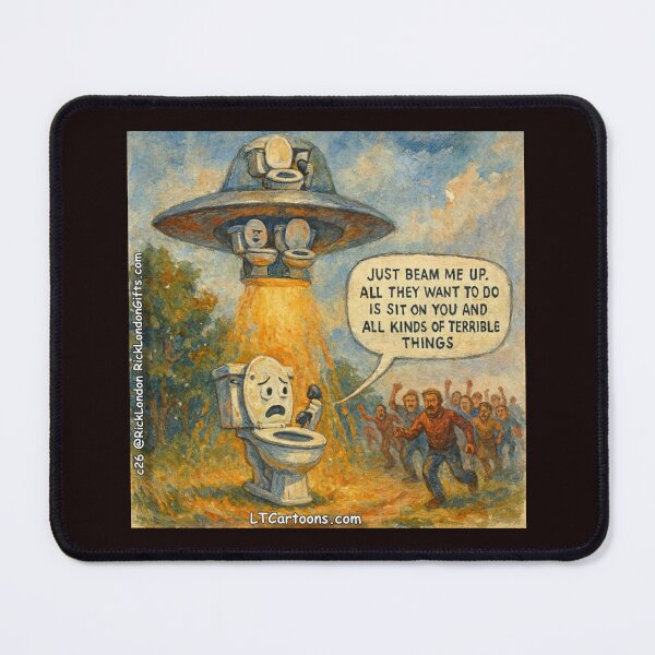Item preview, Beam Me Up! Hilarious UFO & Toilet Cartoon ??? designed and sold by Rick London Gifts.