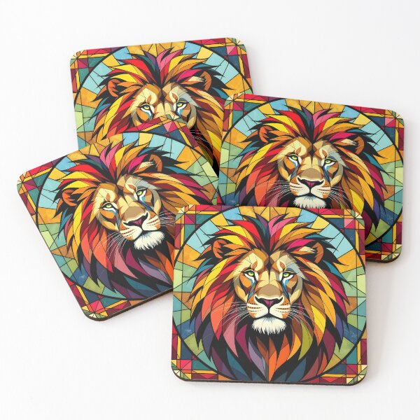 Item preview, Stained Glass Lion designed and sold by ChanceTwoArt.
