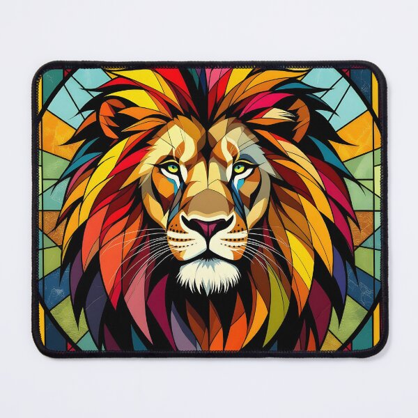 Item preview, Stained Glass Lion designed and sold by ChanceTwoArt.