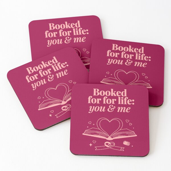 Item preview, Booked for Life: You & Me | Bookish Valentine Couple Quote / pink edition designed and sold by RedStreamStudio.