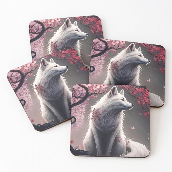 Item preview, Beautiful Sakura Cherry Blossom Wolf designed and sold by DigiTora.