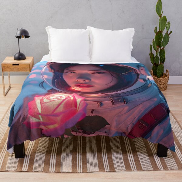 Item preview, Poetic female astronaut – Dreamlike futuristic illustration designed and sold by Schoenenwald - Illustrations Uniques et Originales.
