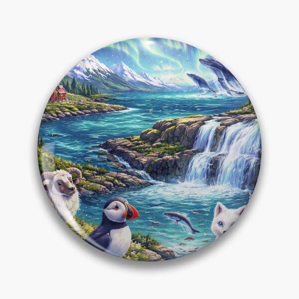 Item preview, Northern Lights Over Icelandic Nature designed and sold by isbjorg.