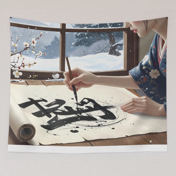 Item preview, Japanese calligraphy (shodō) – Elegant and spiritual Asian art designed and sold by Schoenenwald - Illustrations Uniques et Originales.