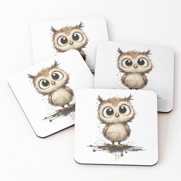 Item preview, Cute Baby Owl Watercolor Illustration designed and sold by Senkov.