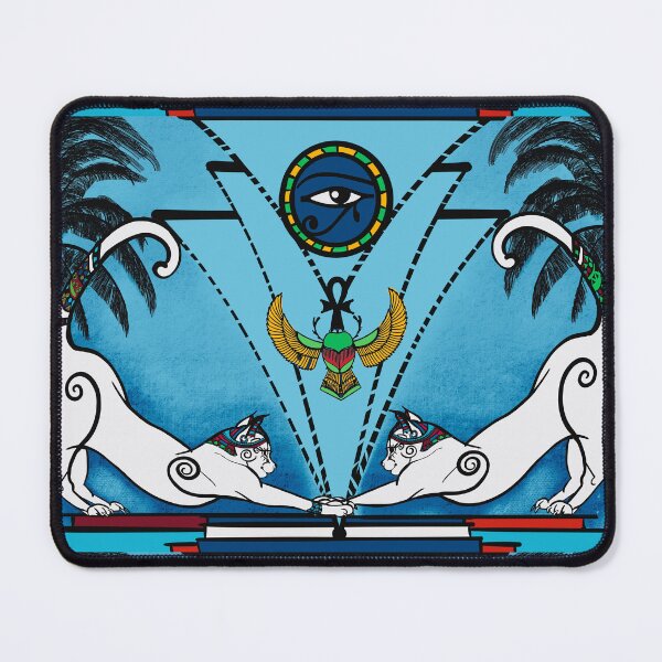 Item preview, Egyptian goddess, Bastet, Bast, eye of Ra, Lapis, Art Deco, Cats, Pagan, Familiars, African Goddess designed and sold by MidnightARTing.