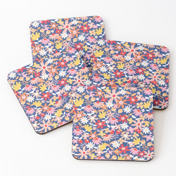 Item preview, Bold summer bright garden folk floral flowers designed and sold by Nicola-Rowe.