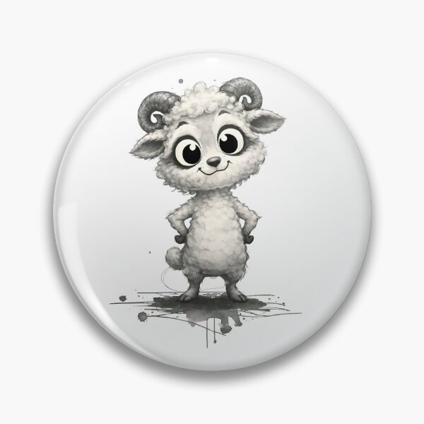 Item preview, Cute Little Ram Illustration – Adorable Kawaii Sheep Art designed and sold by Senkov.