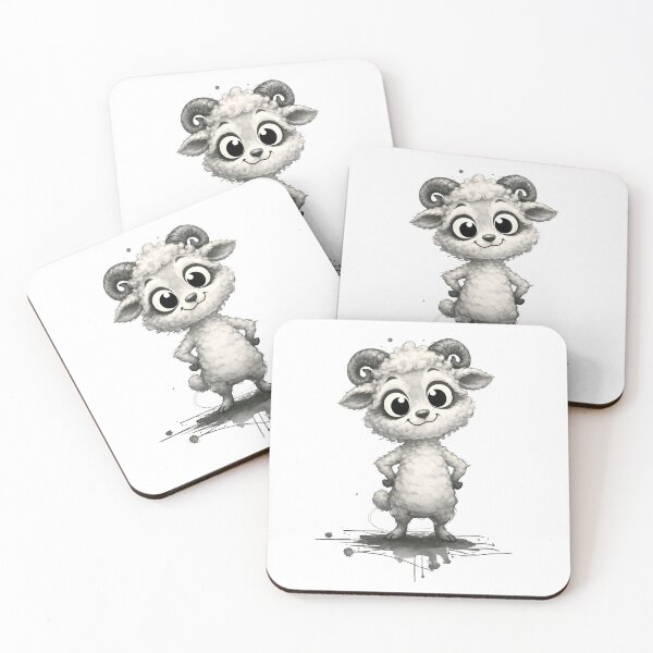 Item preview, Cute Little Ram Illustration – Adorable Kawaii Sheep Art designed and sold by Senkov.