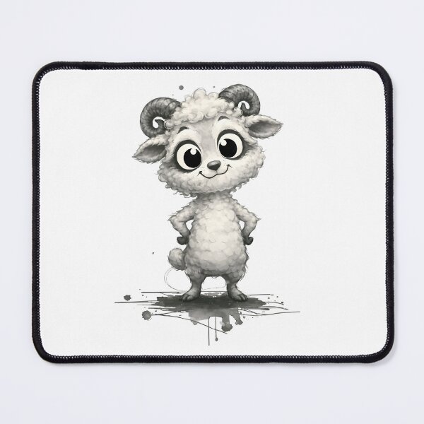 Item preview, Cute Little Ram Illustration – Adorable Kawaii Sheep Art designed and sold by Senkov.