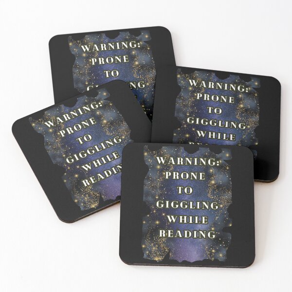 Item preview, Warning Prone to Giggling While Reading Sparkling T-Shirt, Dark Romance Book Lover Funny Tee designed and sold by DarkRomanceMom.