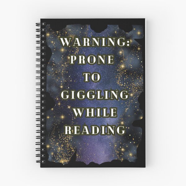 Item preview, Warning Prone to Giggling While Reading Sparkling T-Shirt, Dark Romance Book Lover Funny Tee designed and sold by DarkRomanceMom.