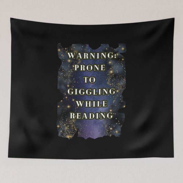 Item preview, Warning Prone to Giggling While Reading Sparkling T-Shirt, Dark Romance Book Lover Funny Tee designed and sold by DarkRomanceMom.