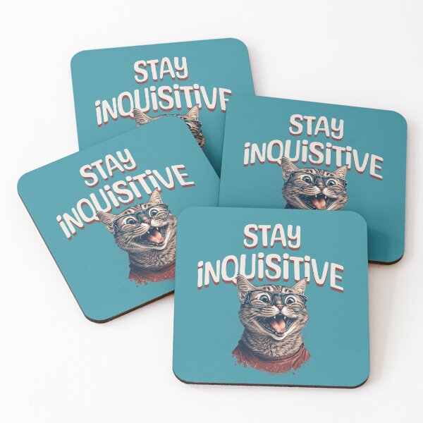 Item preview, Stay Inquisitive Funny Cat designed and sold by Sachie's Studio.