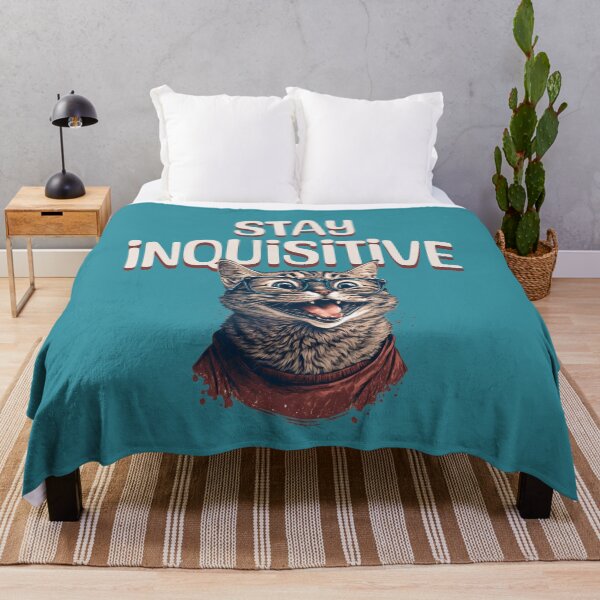 Item preview, Stay Inquisitive Funny Cat designed and sold by Sachie's Studio.
