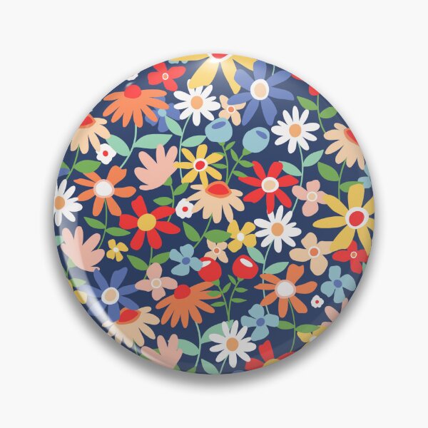 Item preview, Bold summer bright garden folk floral flowers designed and sold by Nicola-Rowe.
