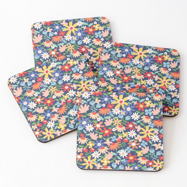 Item preview, Bold summer bright garden folk floral flowers designed and sold by Nicola-Rowe.