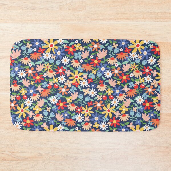 Item preview, Bold summer bright garden folk floral flowers designed and sold by Nicola-Rowe.