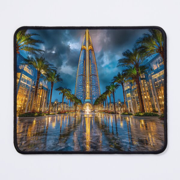Item preview, Stunning Skyline with Palm Trees and Reflections designed and sold by Artessie.