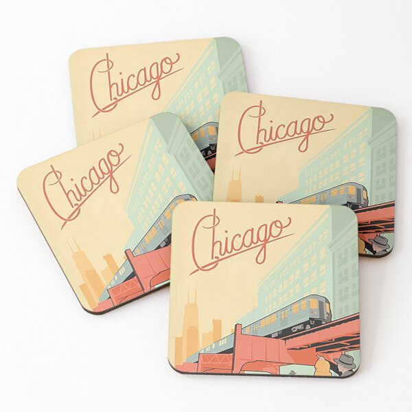 Item preview, vintage Chicago poster, Chicago The L poster, The L Train, Art deco Chicago poster, Elevated Train designed and sold by Nostrathomas66.