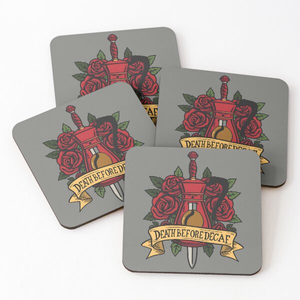 Item preview, Death Before Decaf designed and sold by Bal Drops.